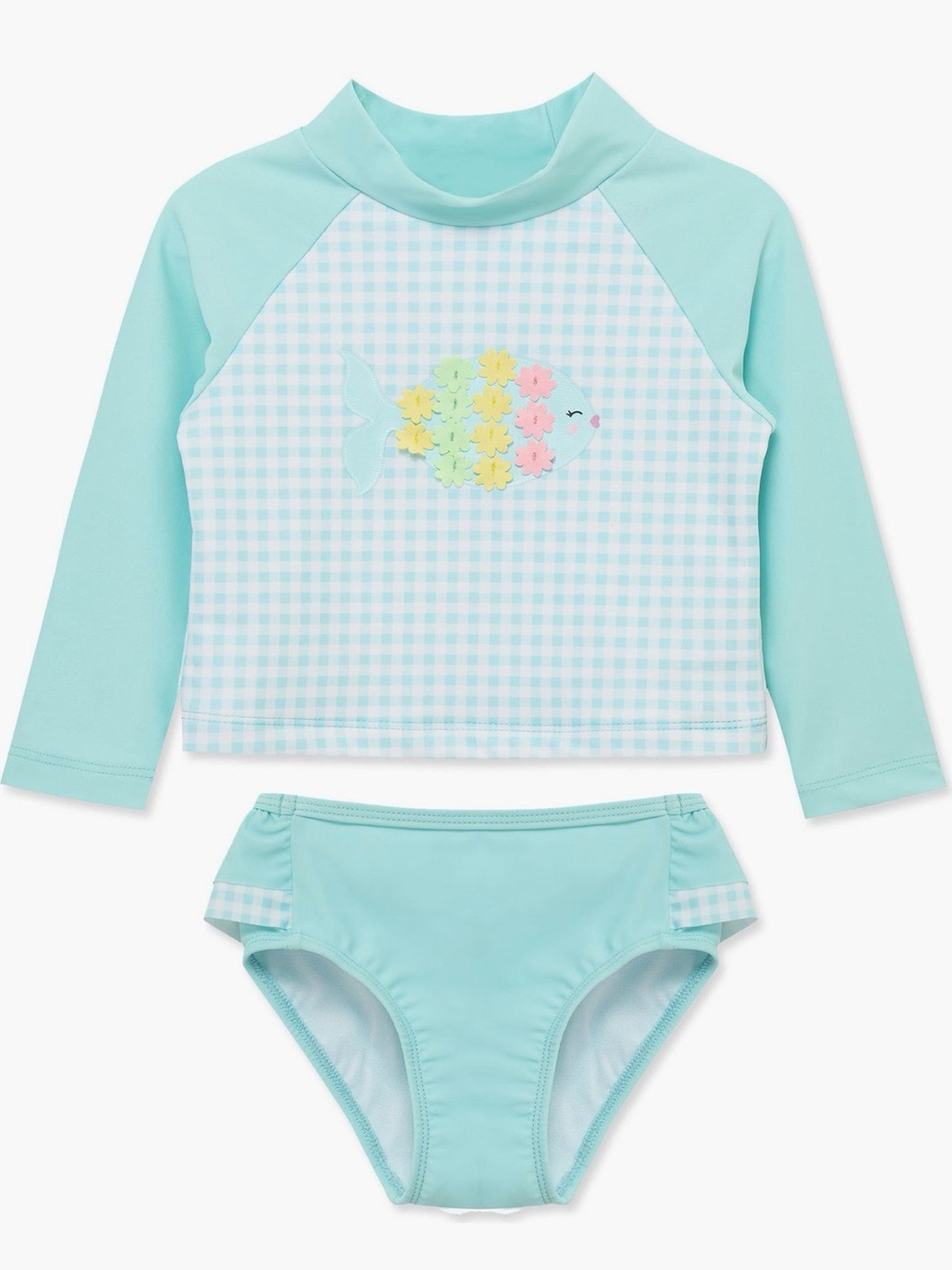 Little Me Aqua Rashguard Bikini Set. Size 18 months